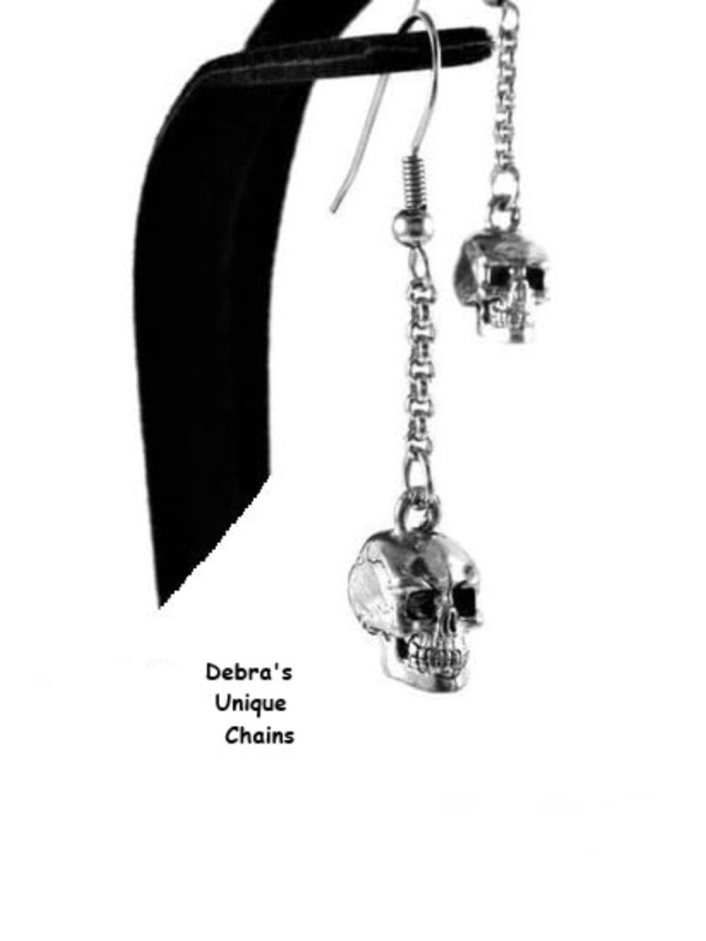 Skull Earrings 3D Silver Minimalist Gothic Shrunken Head Boho Grunge Rock Punk